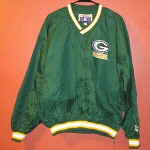 NFL Starter Vintage 1997 Woman Large Green Yellow Graphic Pullover